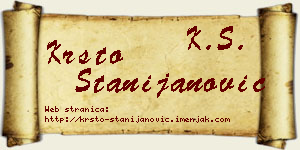 Krsto Stanijanović vizit kartica